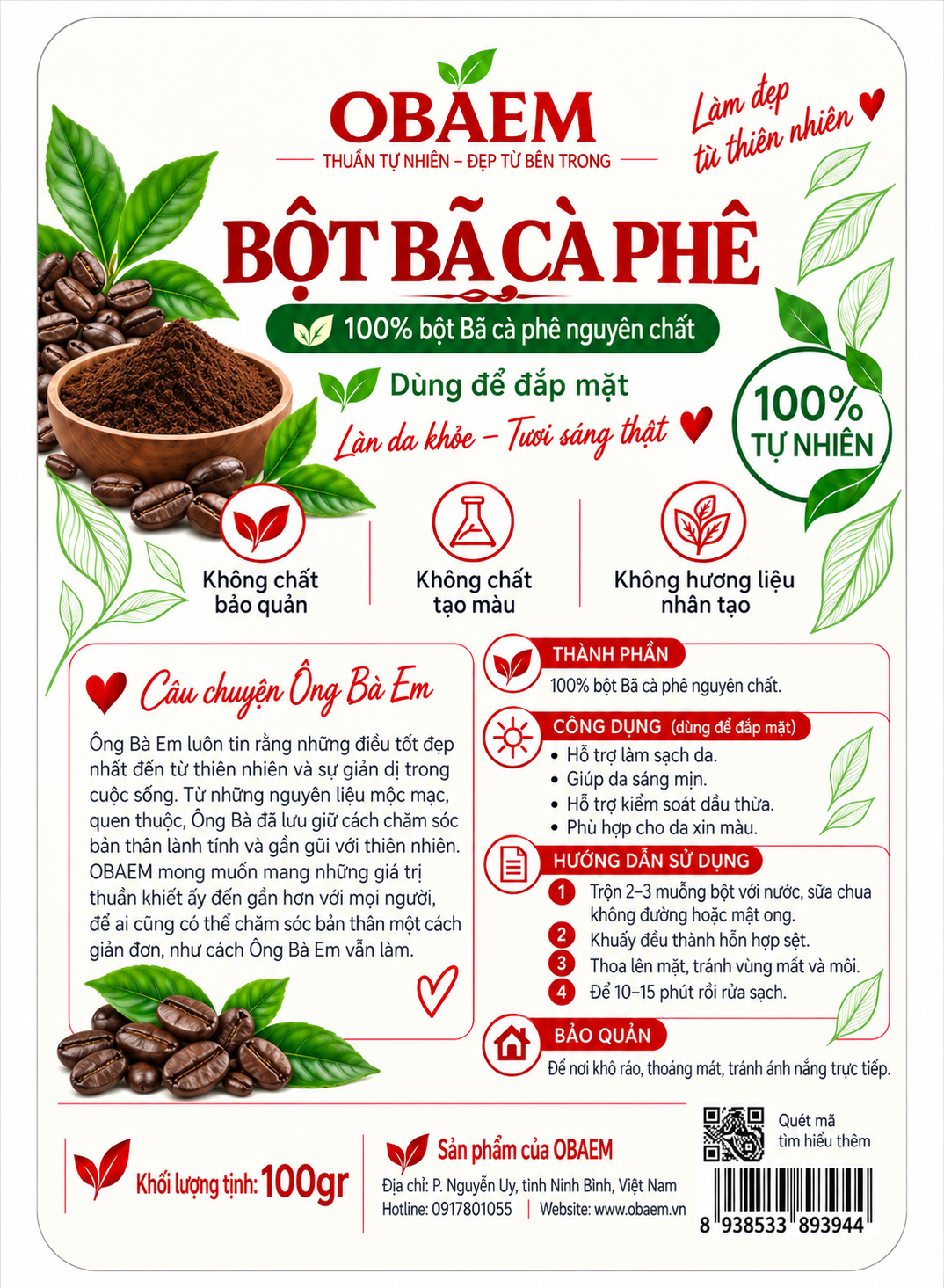 Bột Bã Cà Phê OBAEM