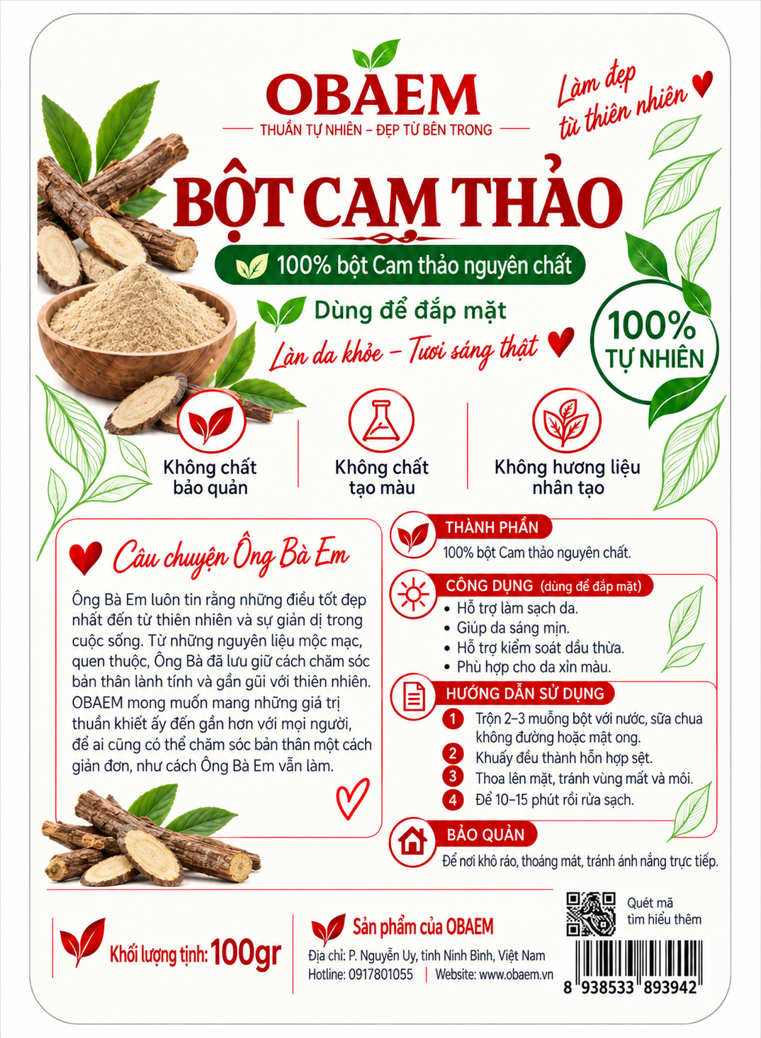 Bột Cam Thảo OBAEM