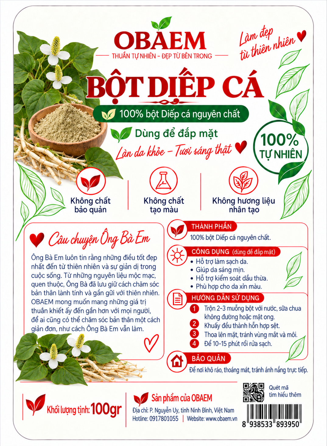 Bột Diếp Cá OBAEM