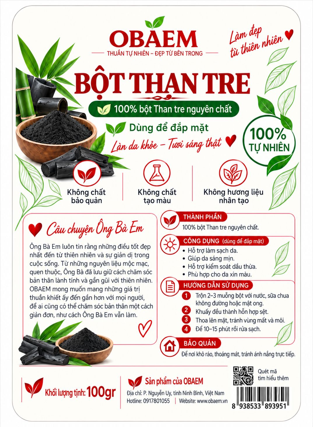 Bột Than Tre OBAEM