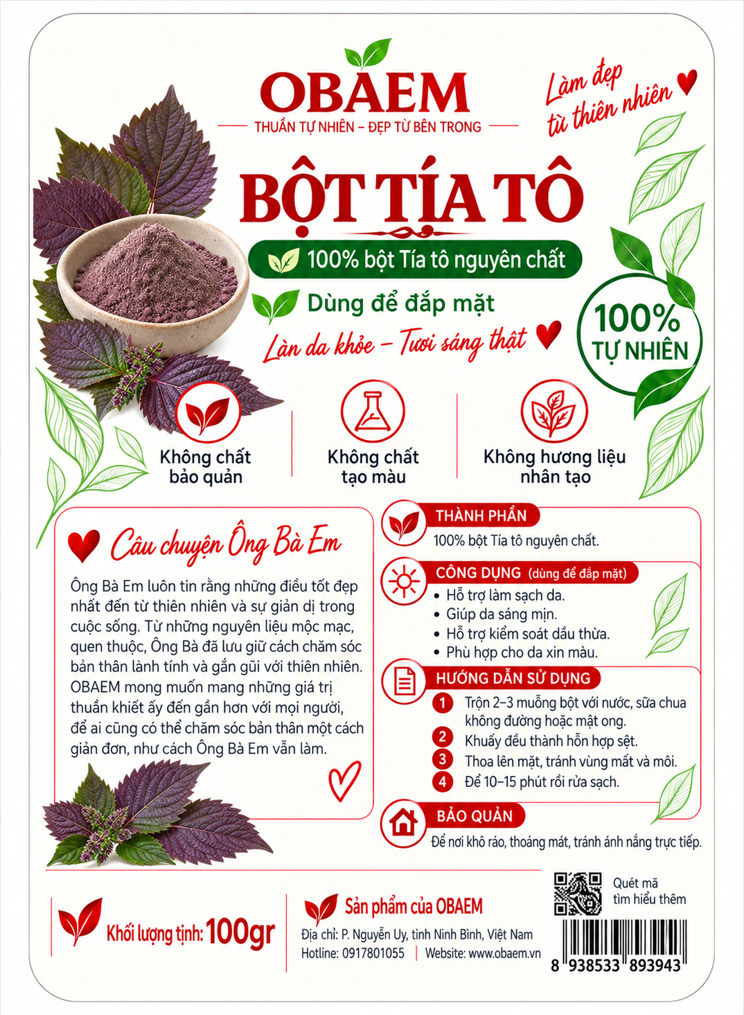 Bột Tía Tô OBAEM